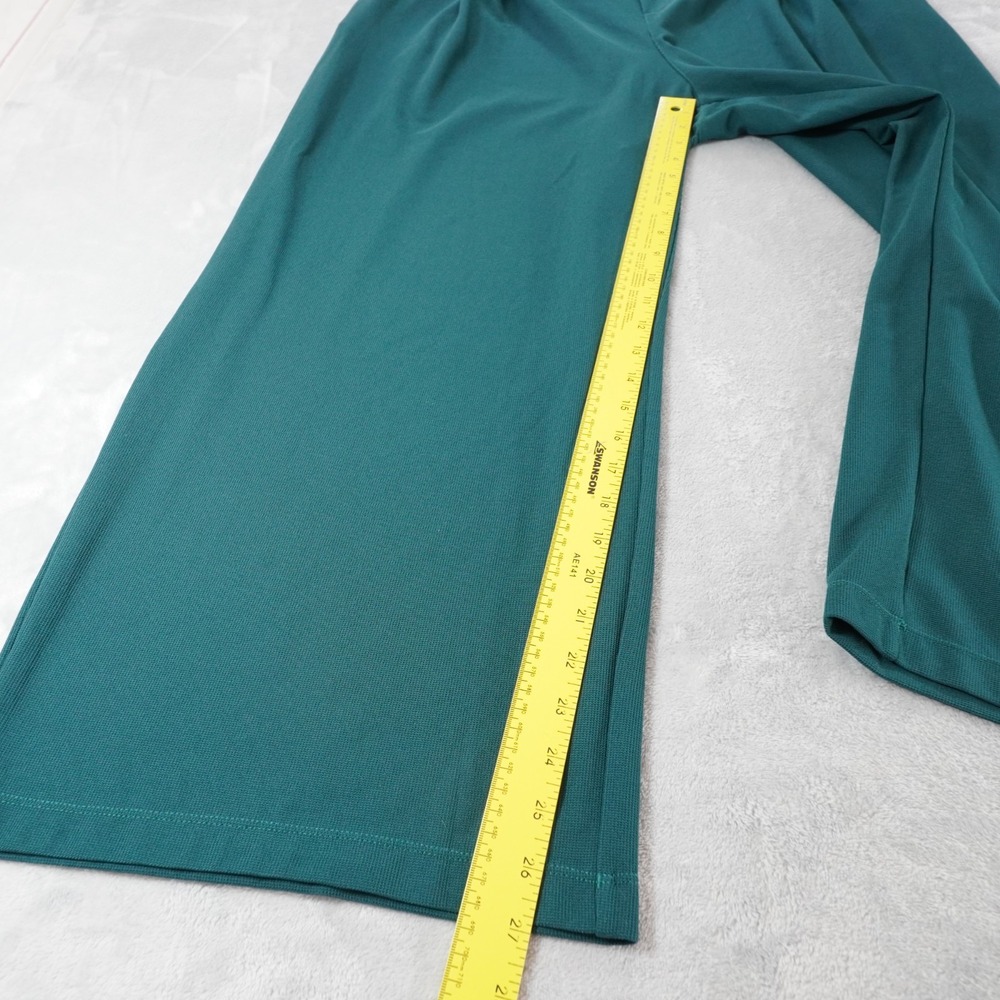 Halara Wide Leg High Waist Work Pants Womens XL Teal Green Waffle Stretch Casual - Picture 4 of 12